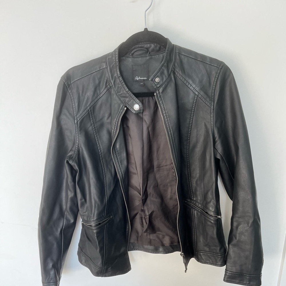 Black faux leather jacket